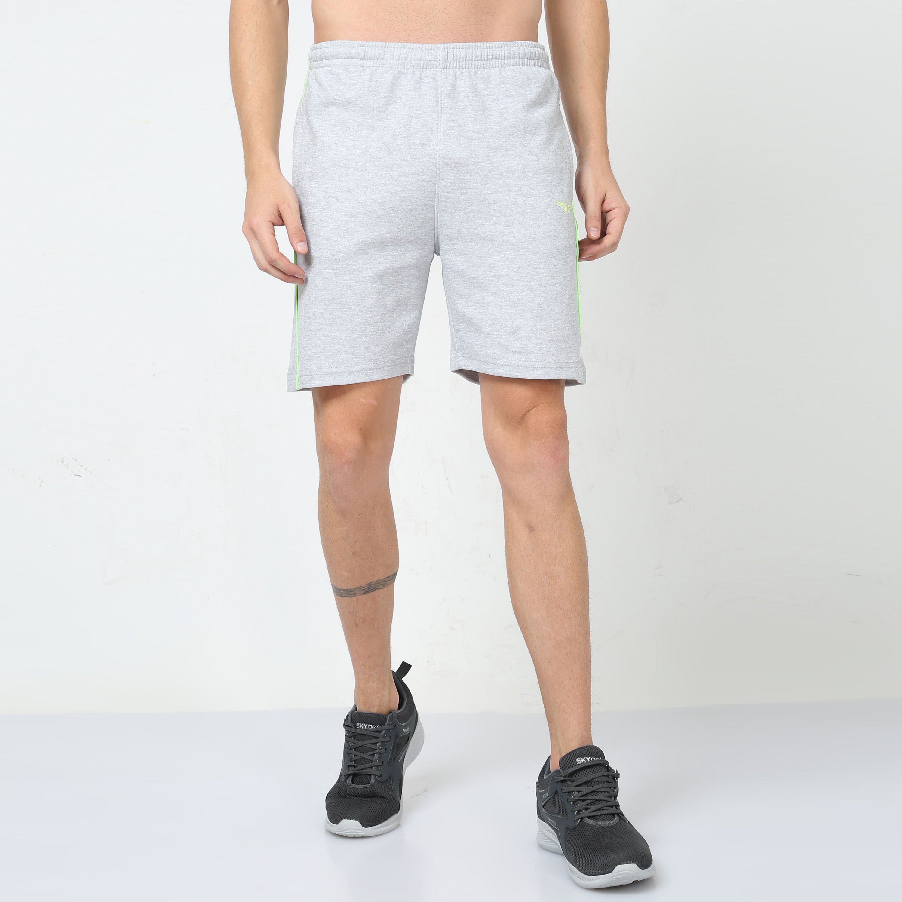 Men s Cotton Light Grey Melange Shorts