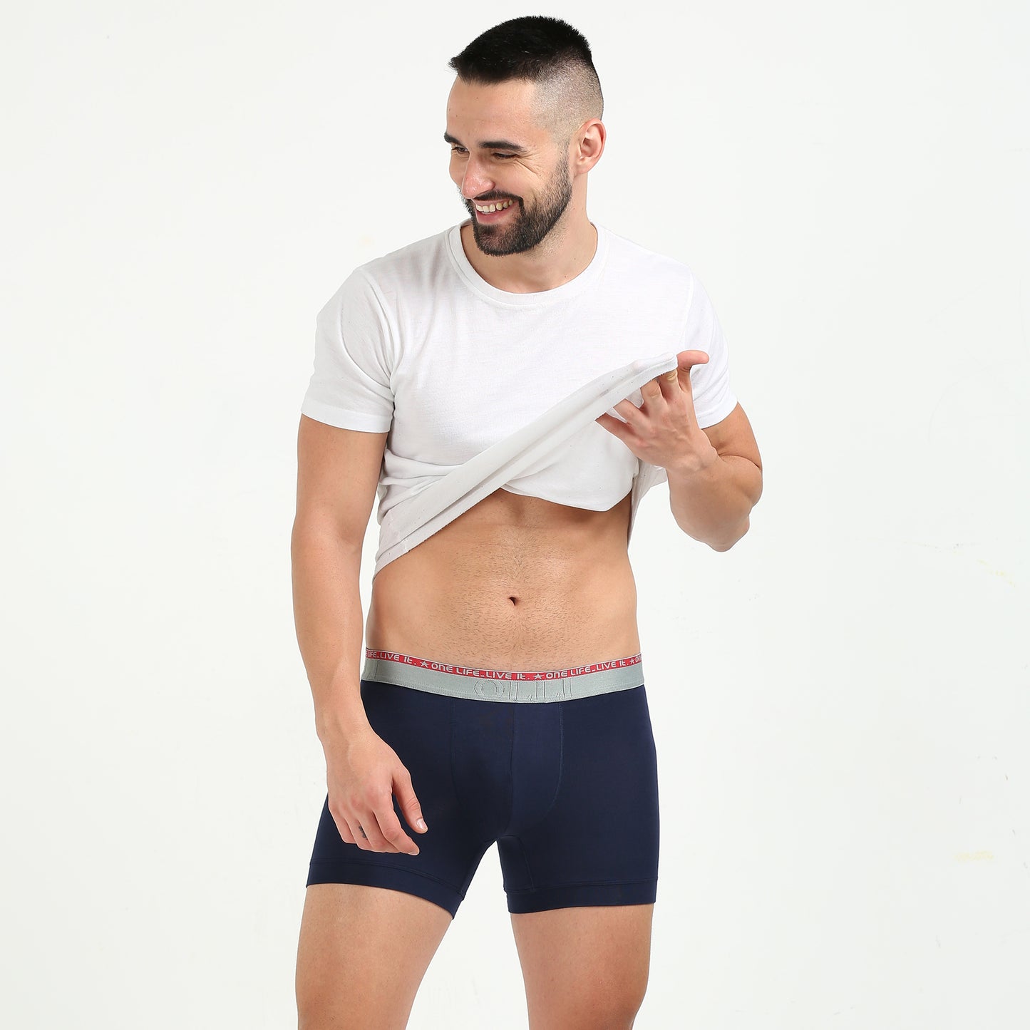 Navy Micro Modal Elastane Stretch Boxer Brief