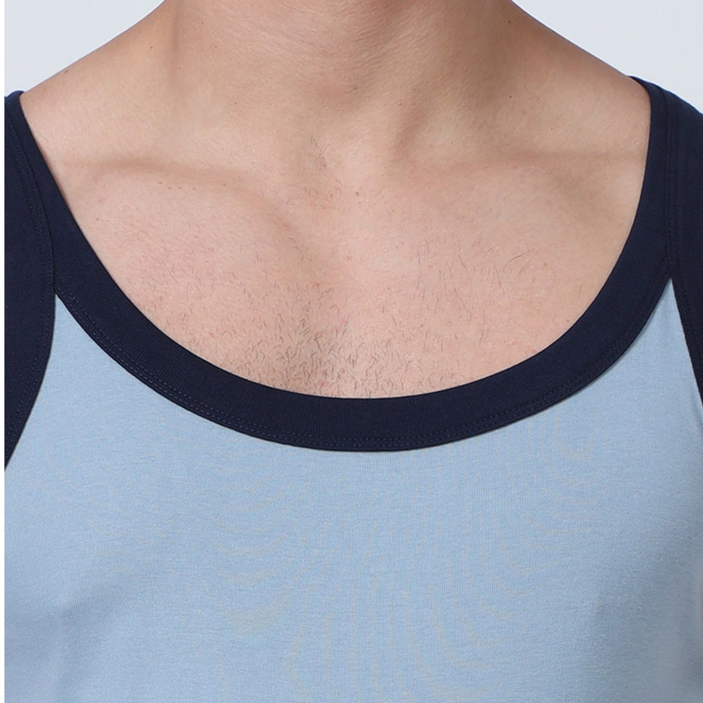 Sky Blue Cotton Rib Vest